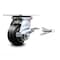Service Caster 4 Inch Rubber on Aluminum Caster with Roller Bearing and Brake/Swivel Lock SCC SCC-35S420-RAR-SLB-BSL - alternate 1